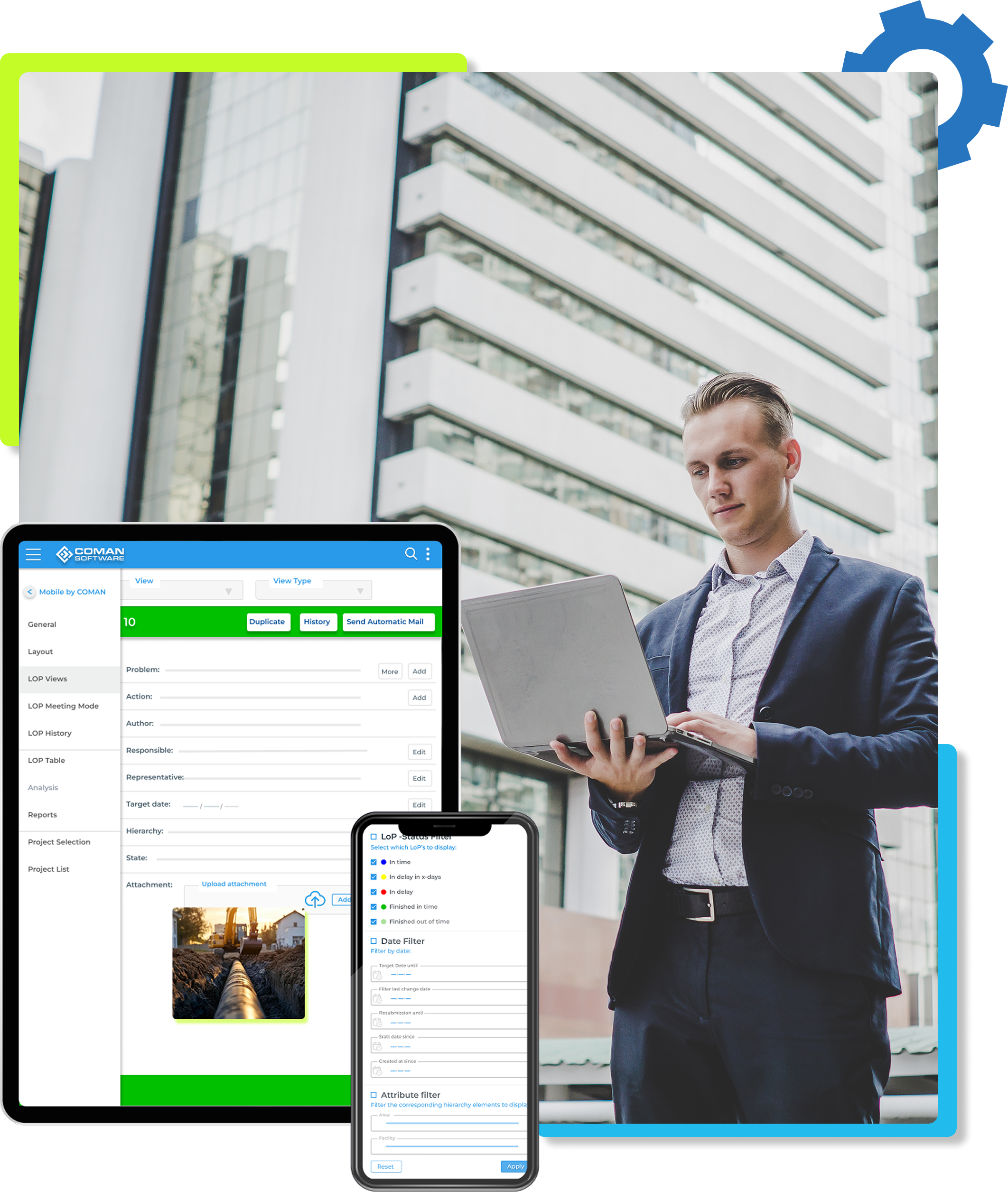 Alternative zu Excel im Mängelmanagement: Digitale Baustellenmanagement-Software für mobile Mängelerfassung, zentrale Dokumentation und transparente Nachverfolgung von Mängellisten auf Baustellen.
